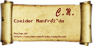 Czeider Manfréda névjegykártya